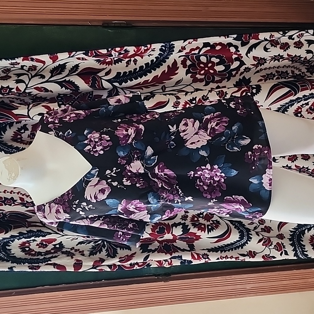 Black floral blouse